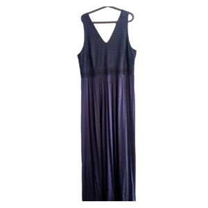 NWOT H&M Navy Eyelit Maxi Dress